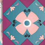 4" X 4" Vintage Turq Blush And Mauve Peel And Stick Removable Tiles - Homeroots - Flyclothing LLC