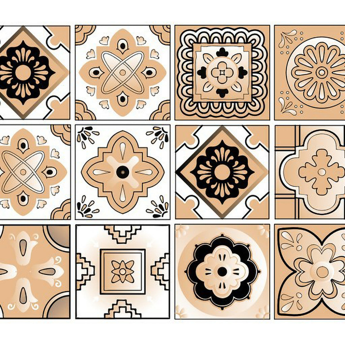 5" X 5" Shades Of Taupe Mosaic Peel And Stick Removable Tiles
