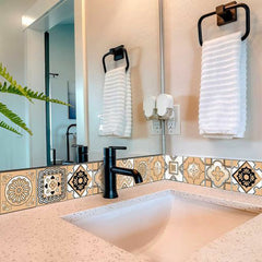 5" X 5" Shades Of Taupe Mosaic Peel And Stick Removable Tiles