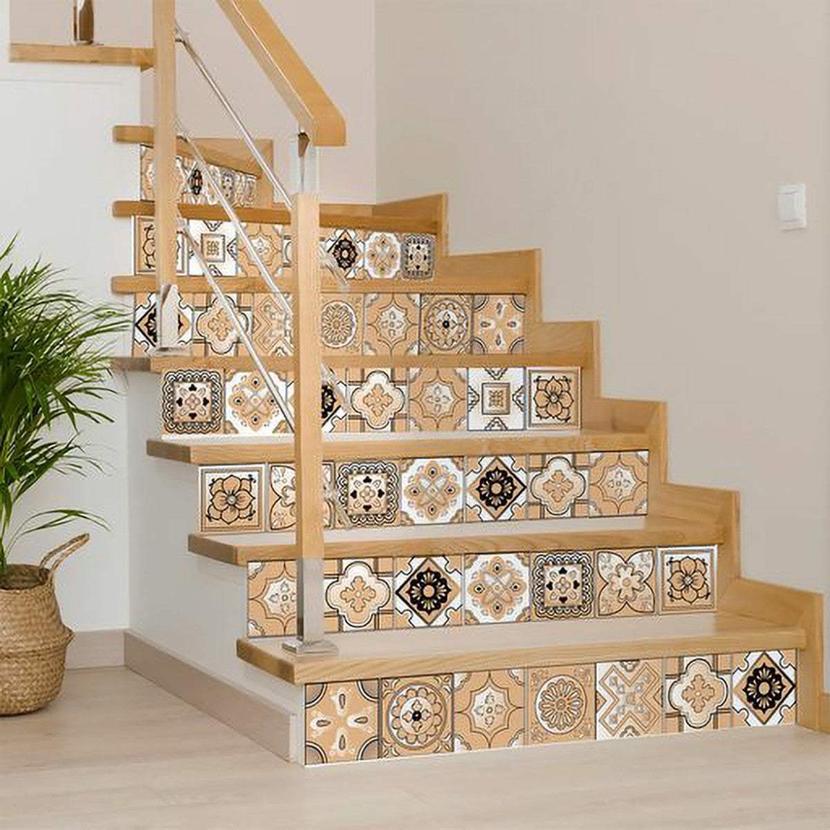 6" X 6" Shades Of Taupe Mosaic Peel And Stick Removable Tiles - Homeroots - Flyclothing LLC