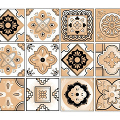 6" X 6" Shades Of Taupe Mosaic Peel And Stick Removable Tiles