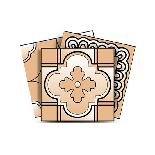6" X 6" Shades Of Taupe Mosaic Peel And Stick Removable Tiles