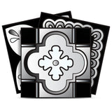 5" X 5" Black White And Gray Mosaic Peel And Stick Removable Tiles - Homeroots