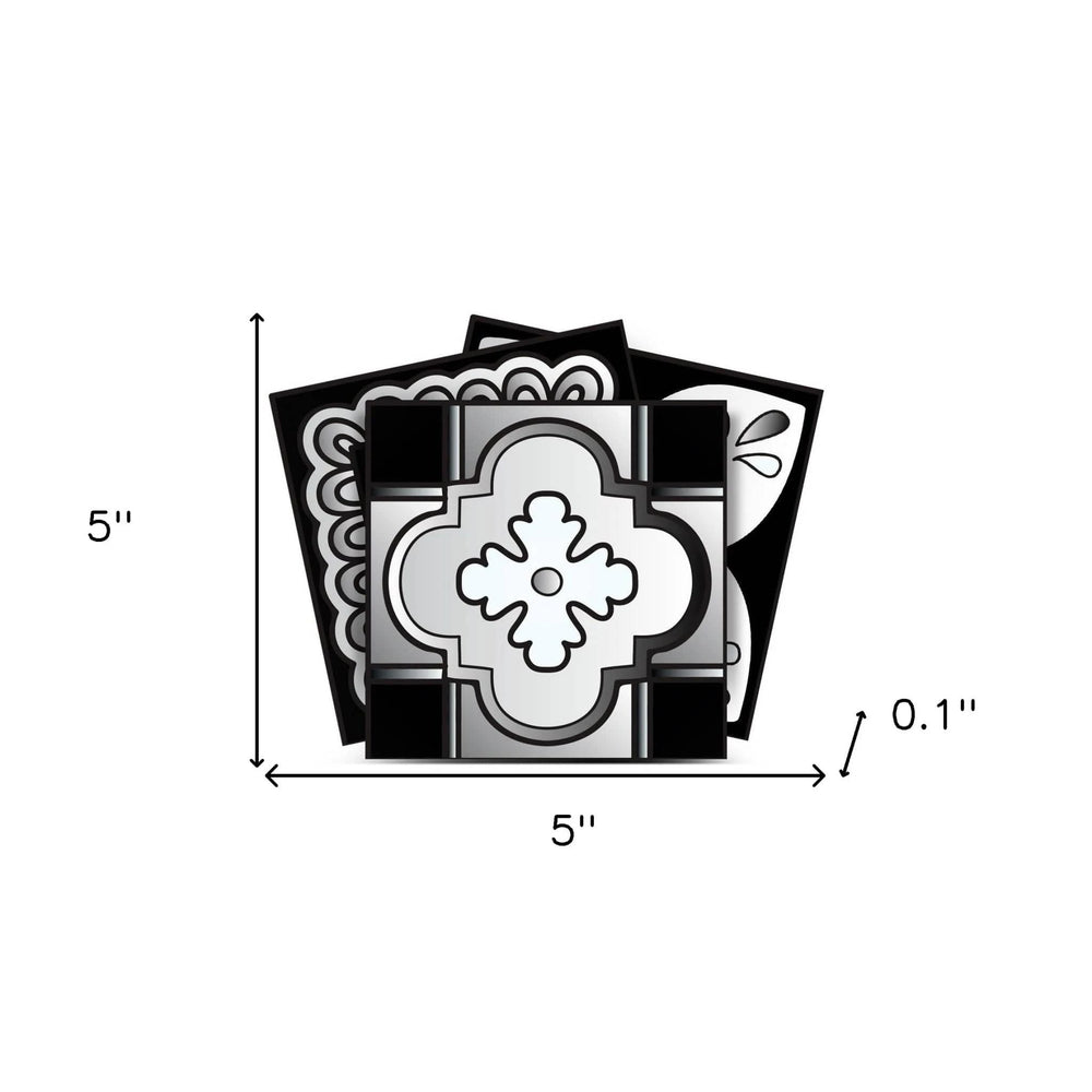 5" X 5" Black White And Gray Mosaic Peel And Stick Removable Tiles - Homeroots - Flyclothing LLC