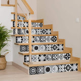 6" X 6" Black White And Gray Mosaic Peel And Stick Removable Tiles - Homeroots - Flyclothing LLC