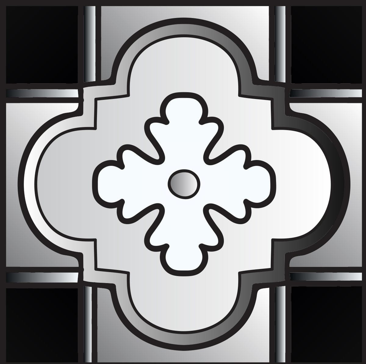 6" X 6" Black White And Gray Mosaic Peel And Stick Removable Tiles - Homeroots