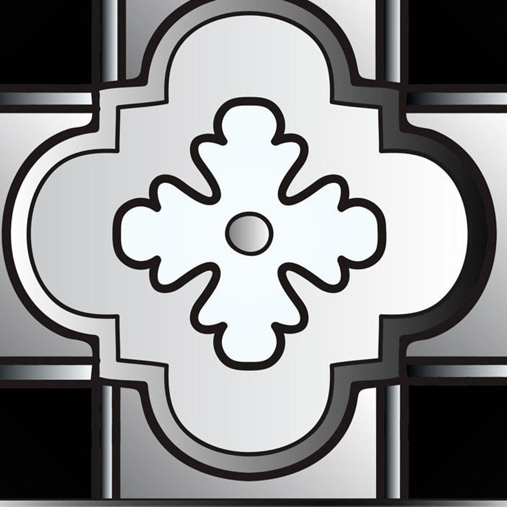 7" X 7" Black White And Gray Mosaic Peel And Stick Removable Tiles - Homeroots