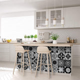 8" X 8" Black White And Gray Mosaic Peel And Stick Removable Tiles - Homeroots - Flyclothing LLC