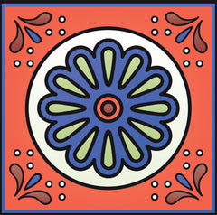 4" X 4" Mediterra Terra Cotta Mosaic Peel And Stick Removable Tiles