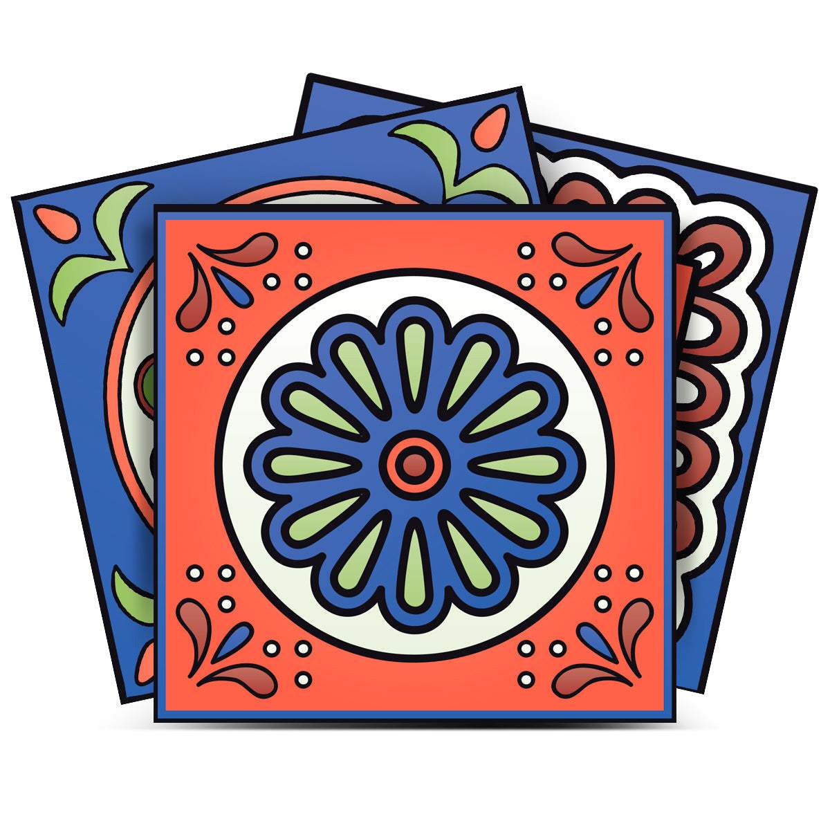 5" X 5" Mediterra Terra Cotta Mosaic Peel And Stick Removable Tiles - Homeroots - Flyclothing LLC