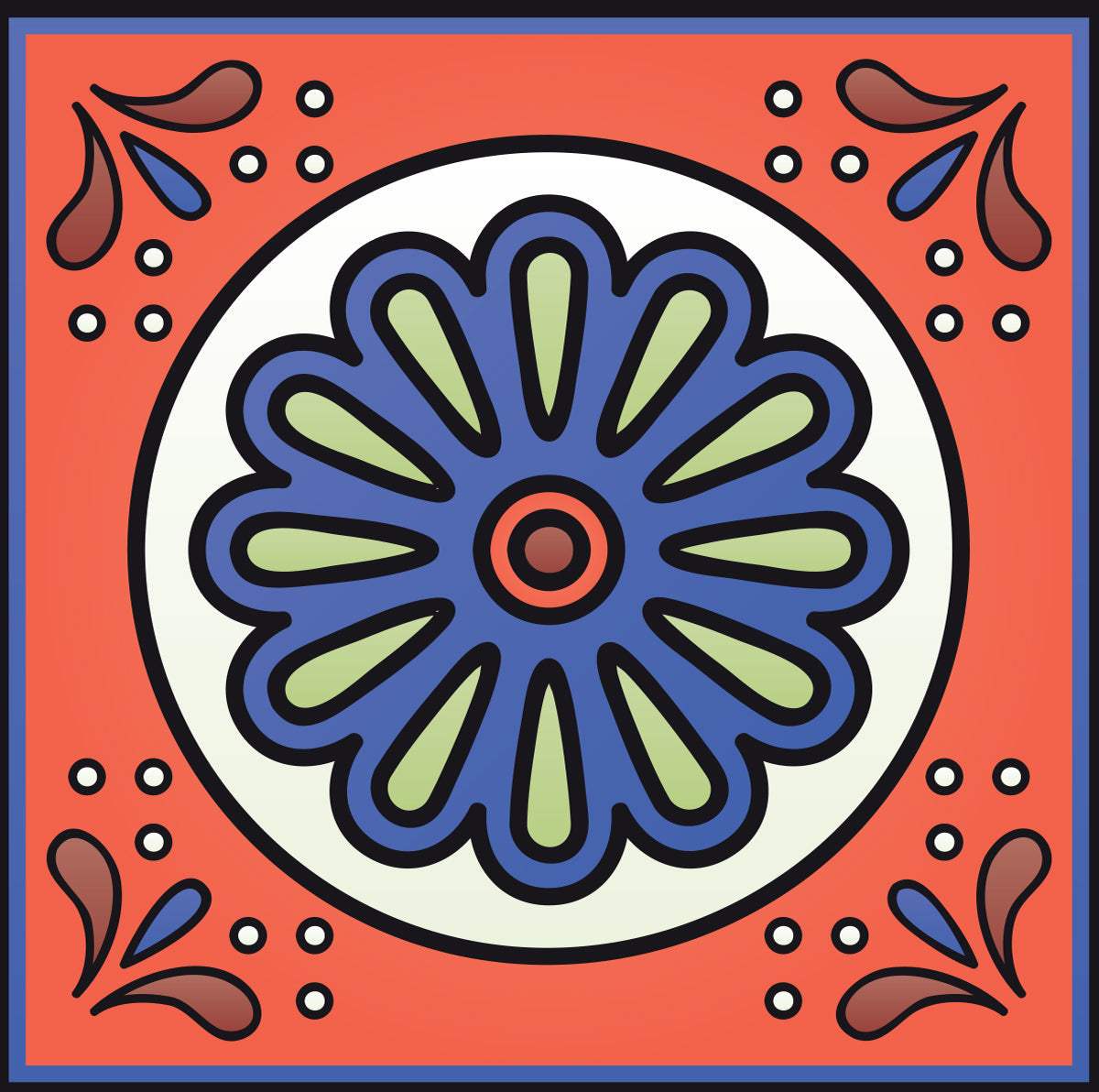 5" X 5" Mediterra Terra Cotta Mosaic Peel And Stick Removable Tiles - Homeroots - Flyclothing LLC