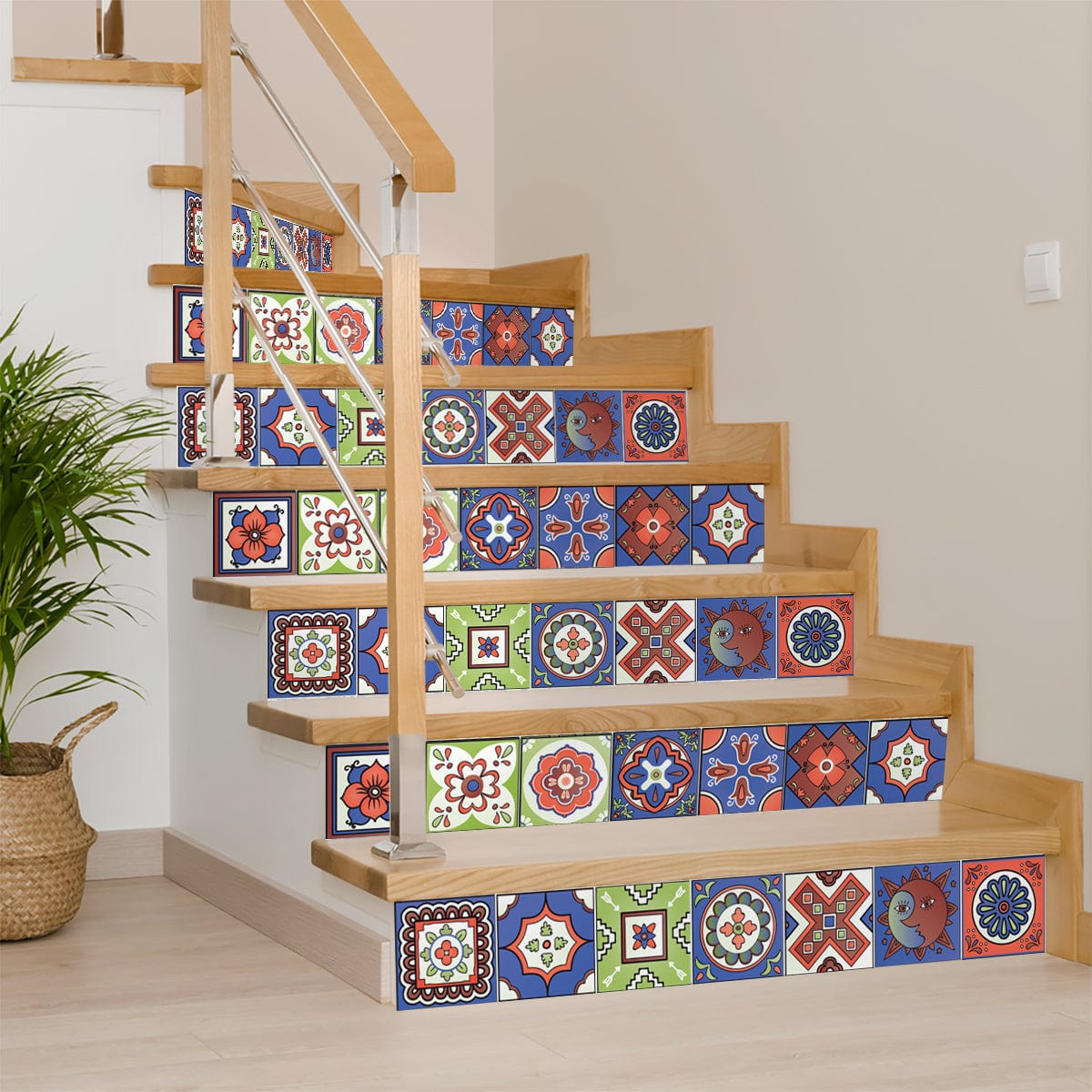 6" X 6" Mediterra Terra Cotta Mosaic Peel And Stick Removable Tiles - Homeroots