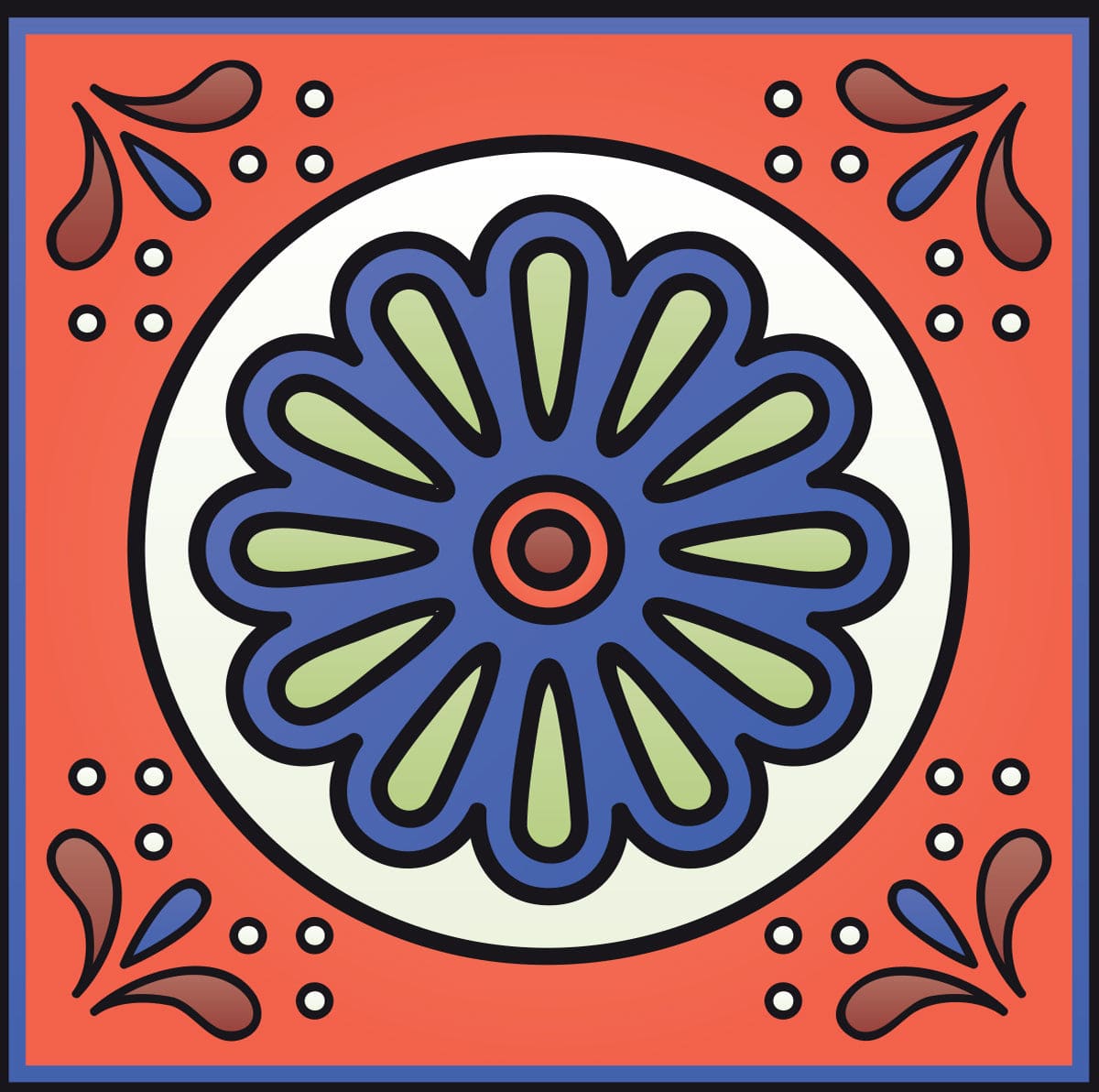 7" X 7" Mediterra Terra Cotta Mosaic Peel And Stick Removable Tiles - Homeroots