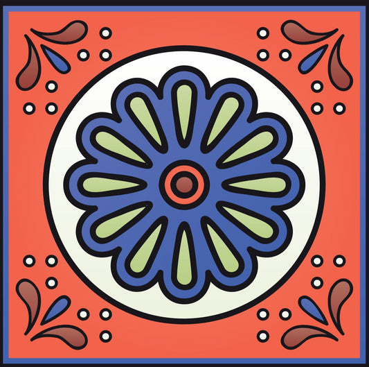 7" X 7" Mediterra Terra Cotta Mosaic Peel And Stick Removable Tiles - Homeroots