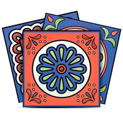 7" X 7" Mediterra Terra Cotta Mosaic Peel And Stick Removable Tiles - Homeroots