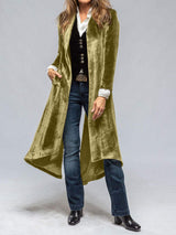 Slit Back Open Front Cardigan - Trendsi - Flyclothing LLC