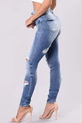 Full Size Distressed Skinny Jeans Plus Size - Trendsi - Flyclothing LLC