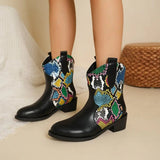 PU Leather Color Block Boots - Trendsi