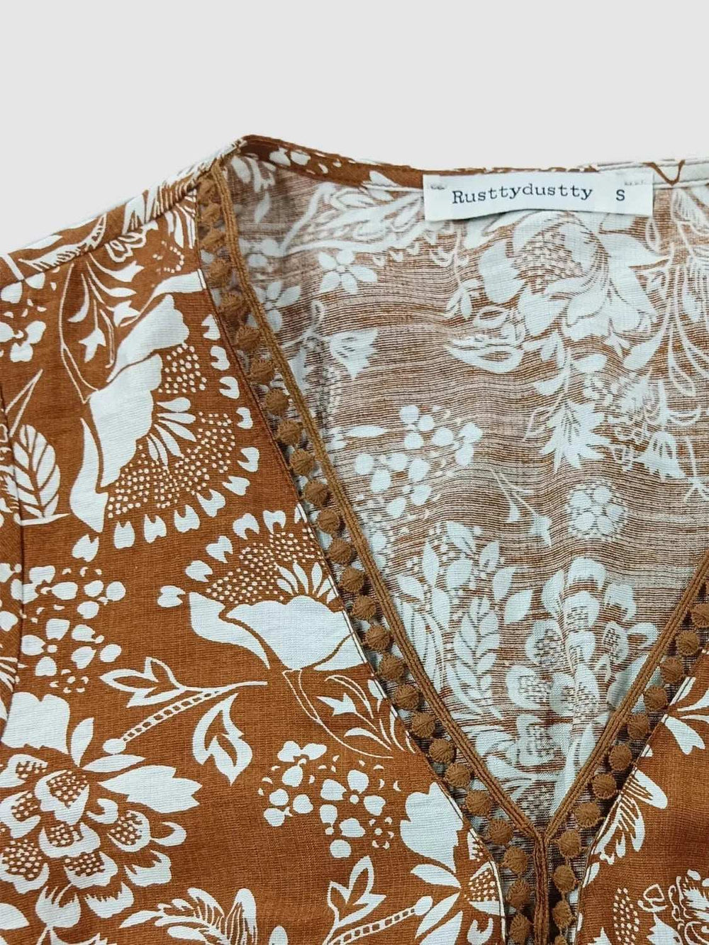 Lace Detail Printed Short Sleeve Midi Dress - Trendsi - Flyclothing LLC