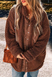 Fuzzy Snap Down Dropped Shoulder Jacket - Trendsi - Flyclothing LLC