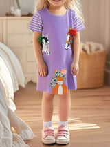 Children's Horse Short Sleeve Casual Dress - Trendsi - Flyclothing LLC