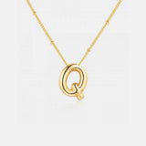 Gold-Plated Letter Pendant Necklace - Trendsi - Flyclothing LLC
