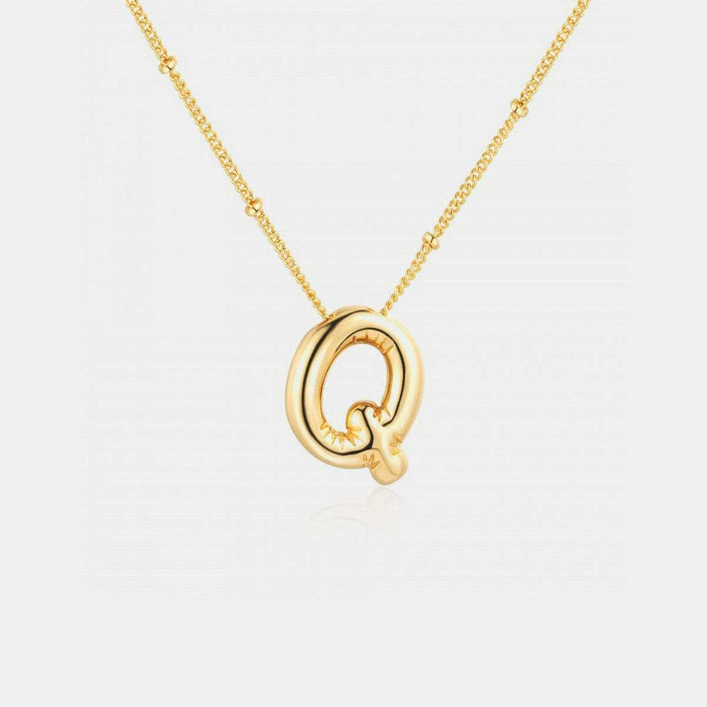 Gold-Plated Letter Pendant Necklace - Trendsi - Flyclothing LLC