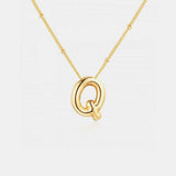 Gold-Plated Letter Pendant Necklace - Trendsi - Flyclothing LLC