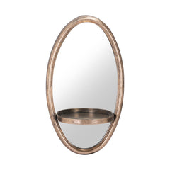 13" Gold Oval Accent Framed Mirror