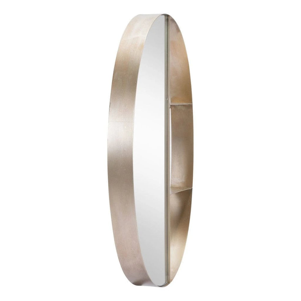 34" Bronze Oval Steel Framed Accent Mirror - Homeroots - Flyclothing LLC