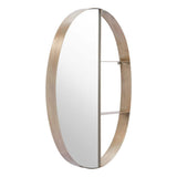 34" Bronze Oval Steel Framed Accent Mirror - Homeroots - Flyclothing LLC