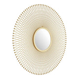 35" Gold Round Accent Mirror - Homeroots - Flyclothing LLC