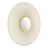 35" Gold Round Accent Mirror - Homeroots