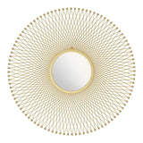 35" Gold Round Accent Mirror - Homeroots