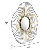 22" Black Abstract Metal Framed Accent Mirror - Homeroots - Flyclothing LLC