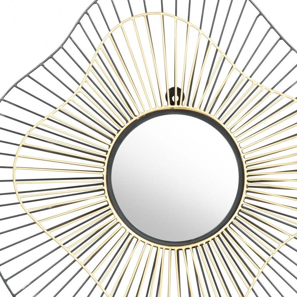 22" Black Abstract Metal Framed Accent Mirror - Homeroots - Flyclothing LLC
