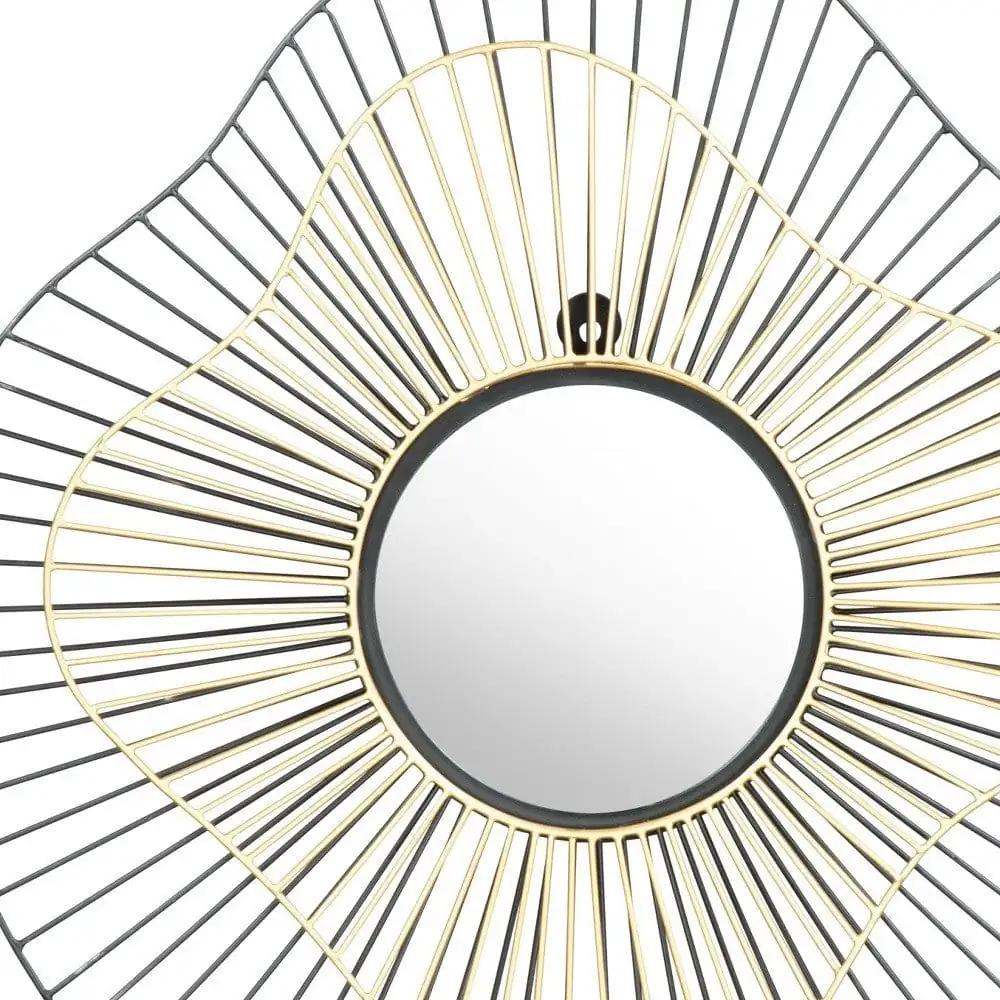 22" Black Abstract Metal Framed Accent Mirror - Homeroots - Flyclothing LLC