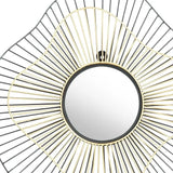 22" Black Abstract Metal Framed Accent Mirror - Homeroots