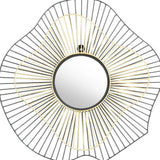 22" Black Abstract Metal Framed Accent Mirror - Homeroots - Flyclothing LLC