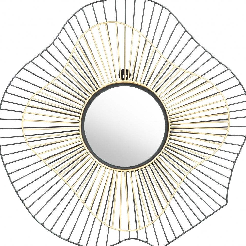 22" Black Abstract Metal Framed Accent Mirror - Homeroots - Flyclothing LLC