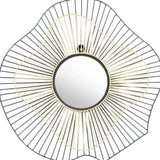 22" Black Abstract Metal Framed Accent Mirror - Homeroots