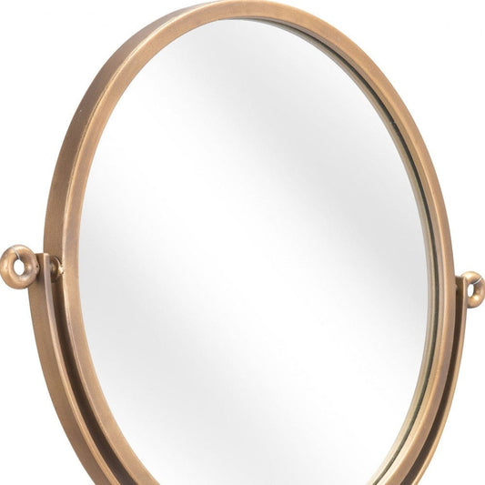Gold Round Wall Mount Mirror - Homeroots