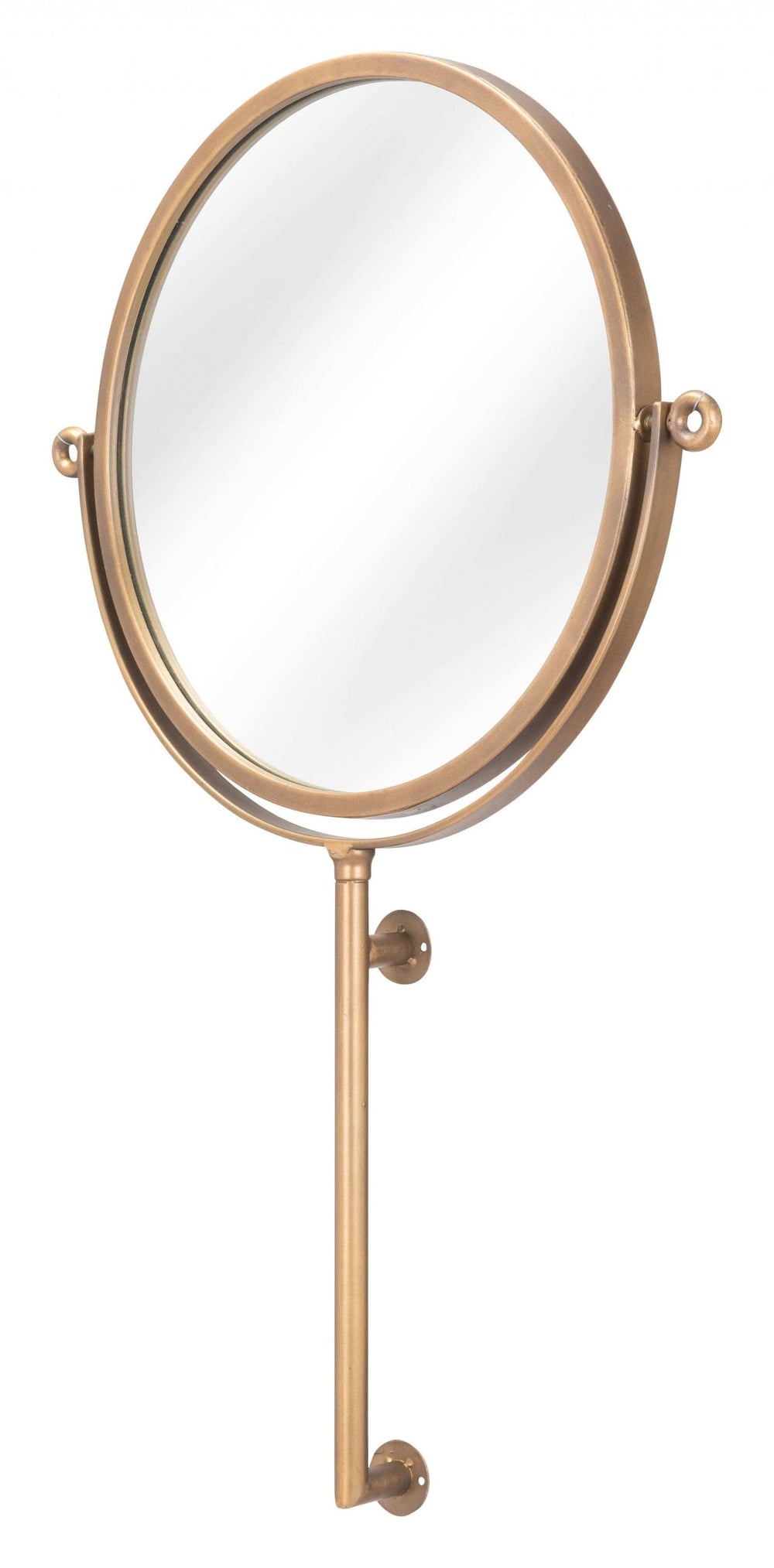 Gold Round Wall Mount Mirror - Homeroots - Flyclothing LLC