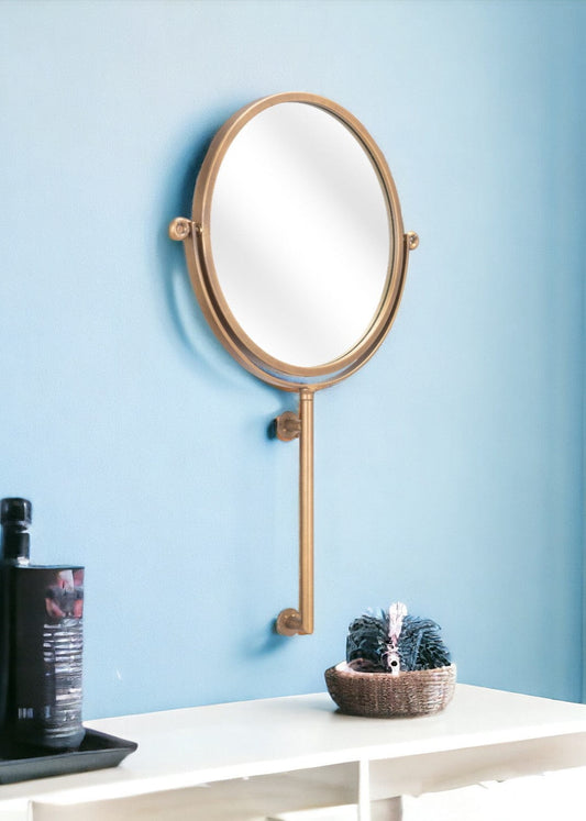 Gold Round Wall Mount Mirror - Homeroots