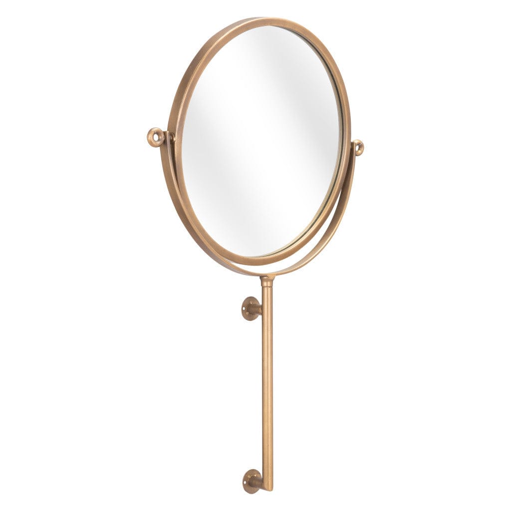 Gold Round Wall Mount Mirror - Homeroots