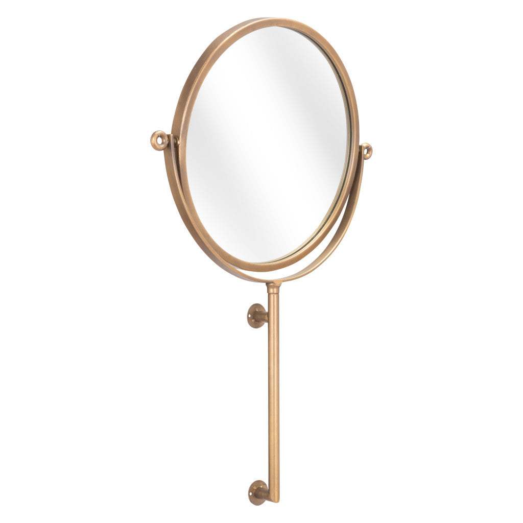 Gold Round Wall Mount Mirror - Homeroots - Flyclothing LLC