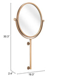 Gold Round Wall Mount Mirror - Homeroots