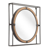 22" Gray Square Steel Framed Accent Mirror - Homeroots