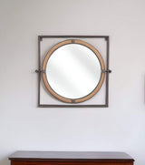 22" Gray Square Steel Framed Accent Mirror - Homeroots - Flyclothing LLC