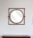 22" Gray Square Steel Framed Accent Mirror - Homeroots